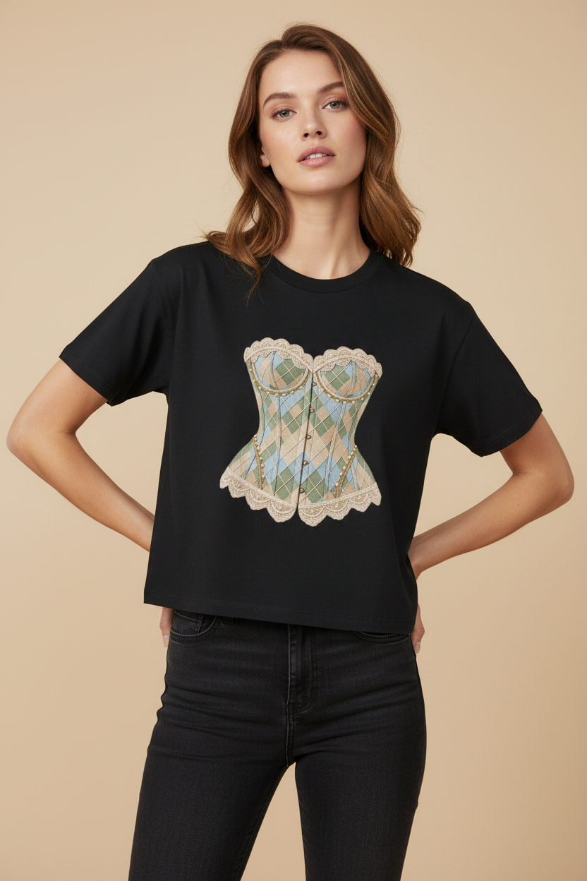Korsett Motiv Ladies Organic Shirt